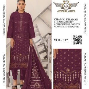 Premium Embroidered 3 Piece Suit for Women – VOL-117