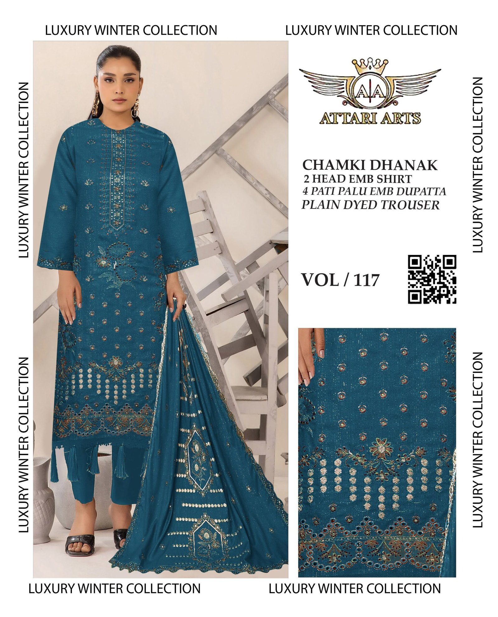Premium Embroidered 3 Piece Suit for Women – VOL-117 - Image 2