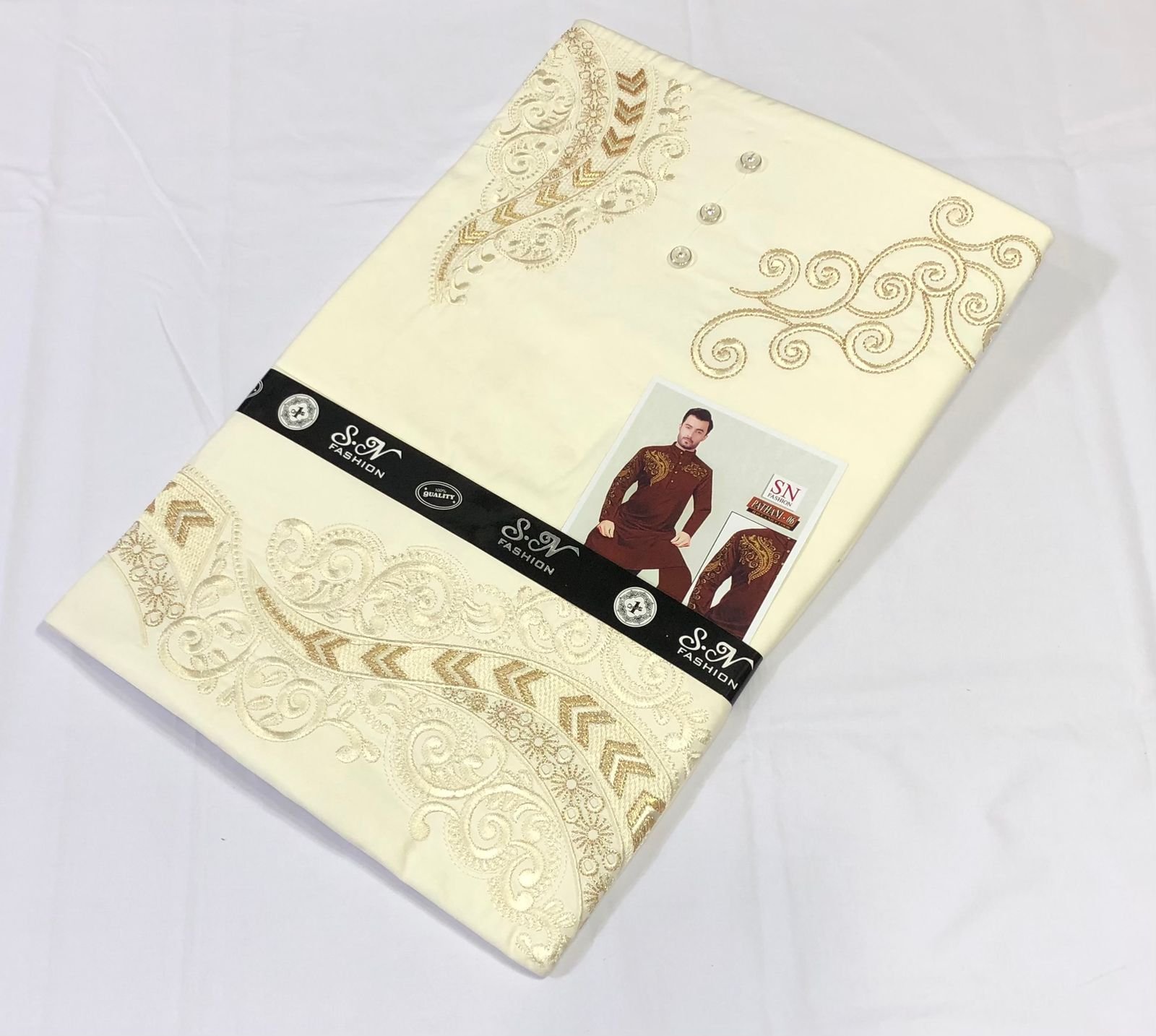 All Season Embroidered Fabric with Stylish Design - Image 5