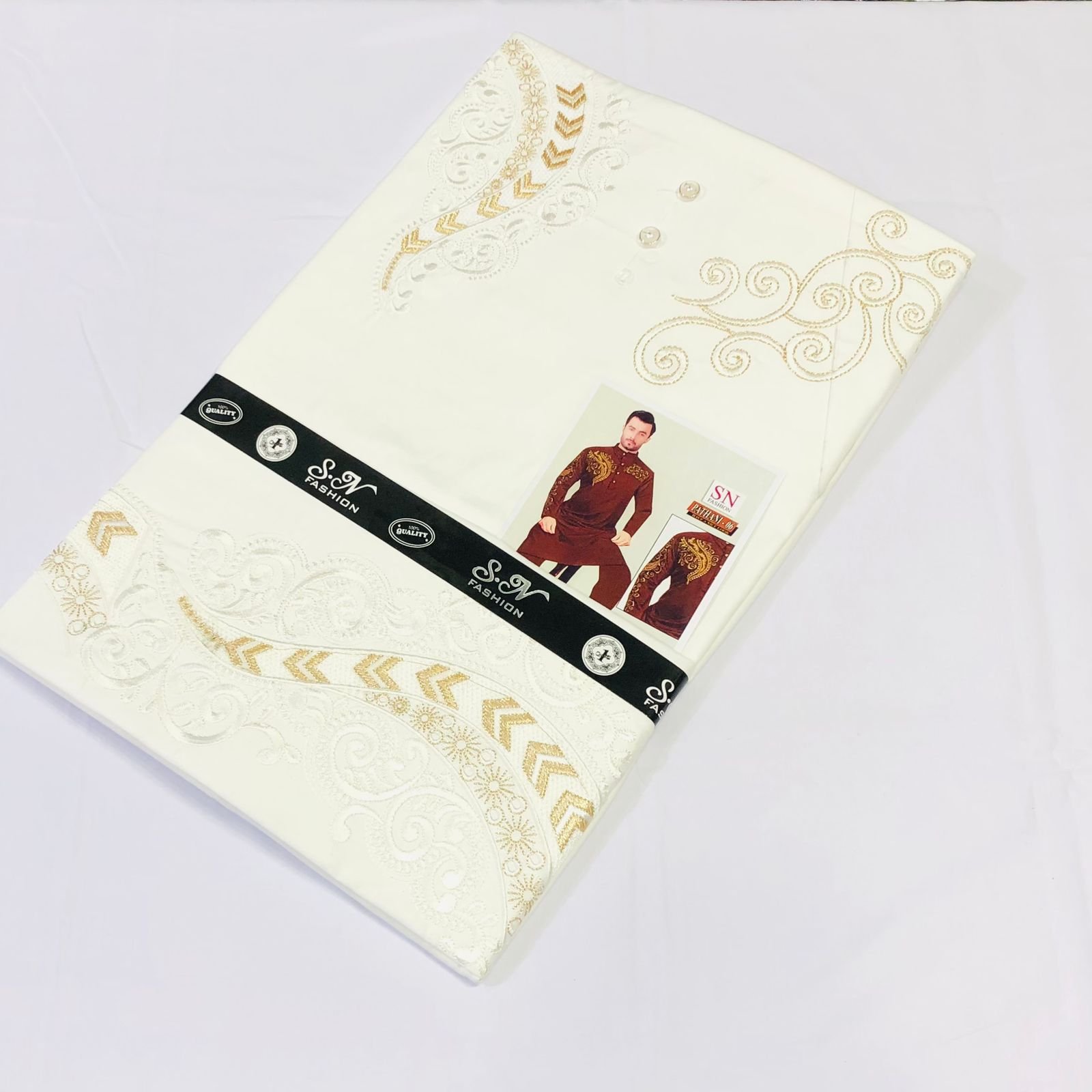 All Season Embroidered Fabric with Stylish Design - Image 4