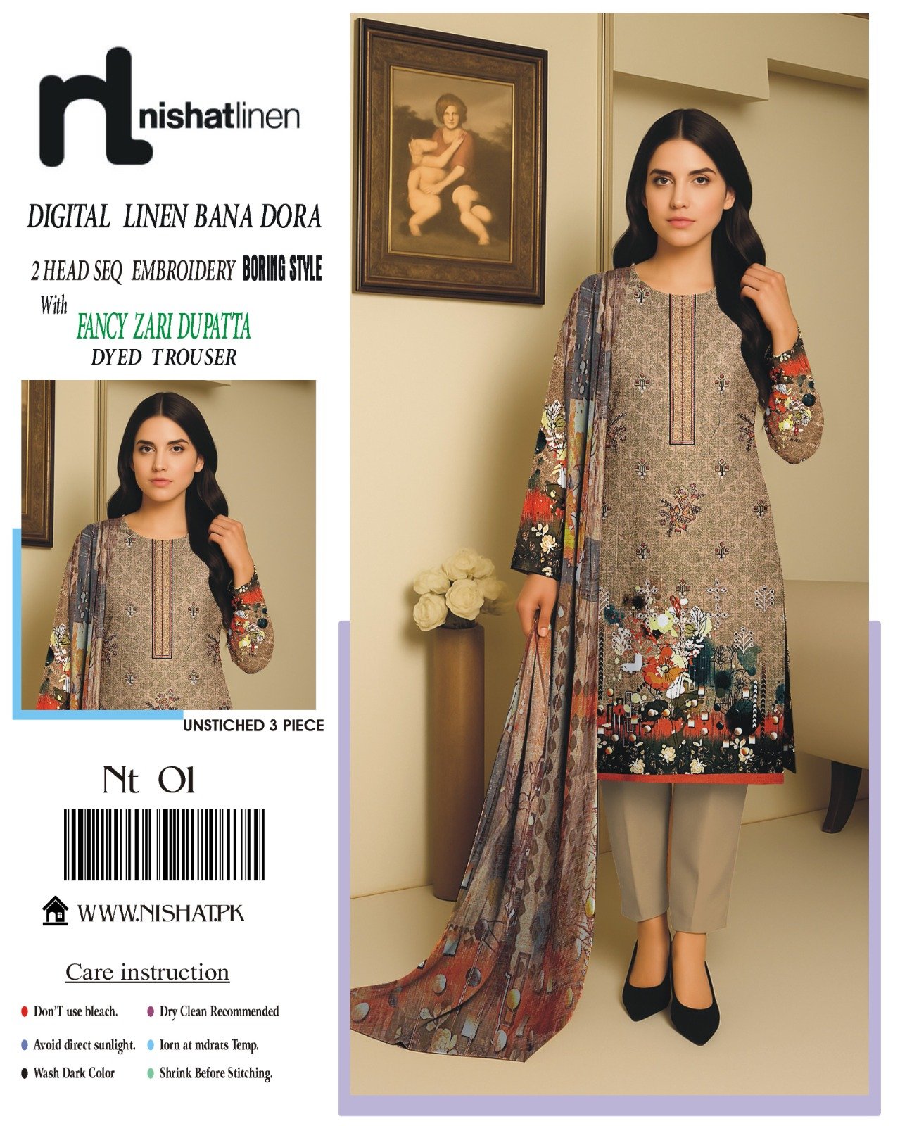 Bana Dora Linen Stylish 3-Piece Suit