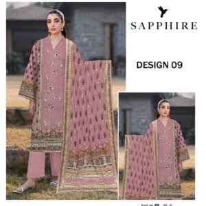 3PC Embroidered Linen Suit for All Occasions