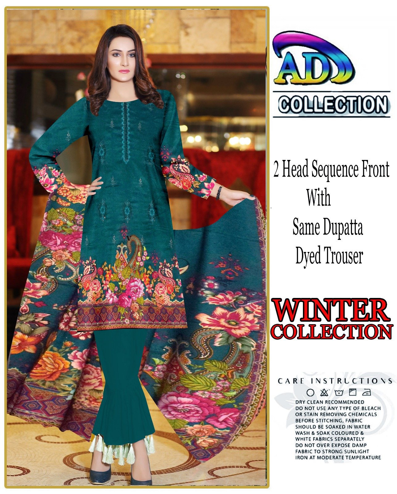 3 Piece Unstitched Digital Printed Linen Suit - Image 10