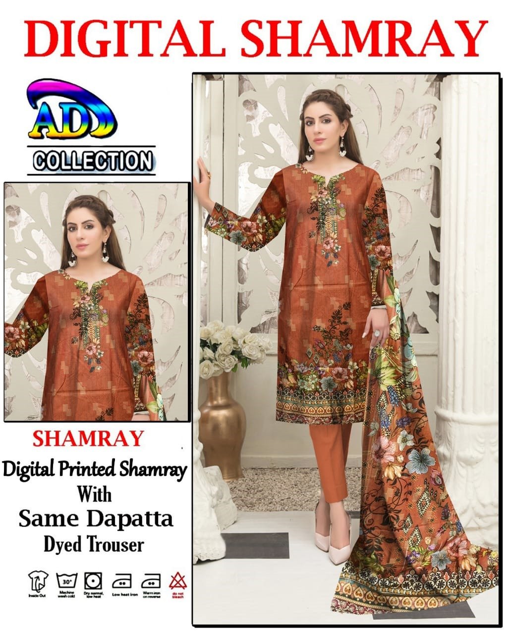 Shamray Linen 3-Piece Digital Print Winter Collection - Image 9