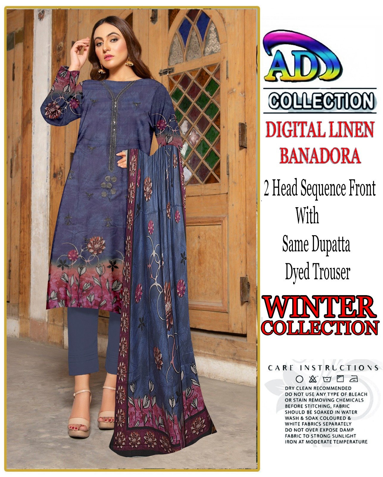 3 piece Digital Linen Winter Suit - Image 10