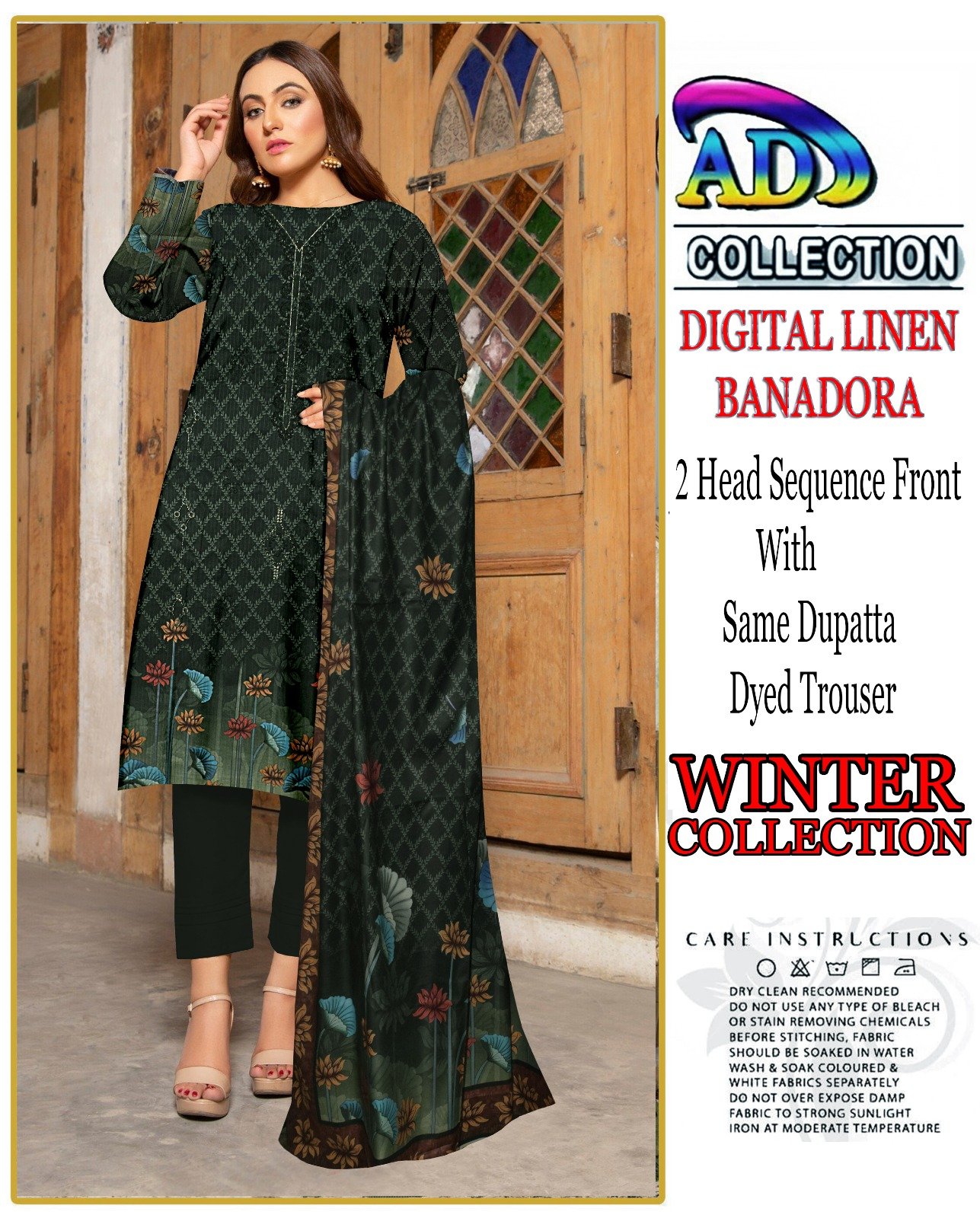3 piece Digital Linen Winter Suit - Image 7