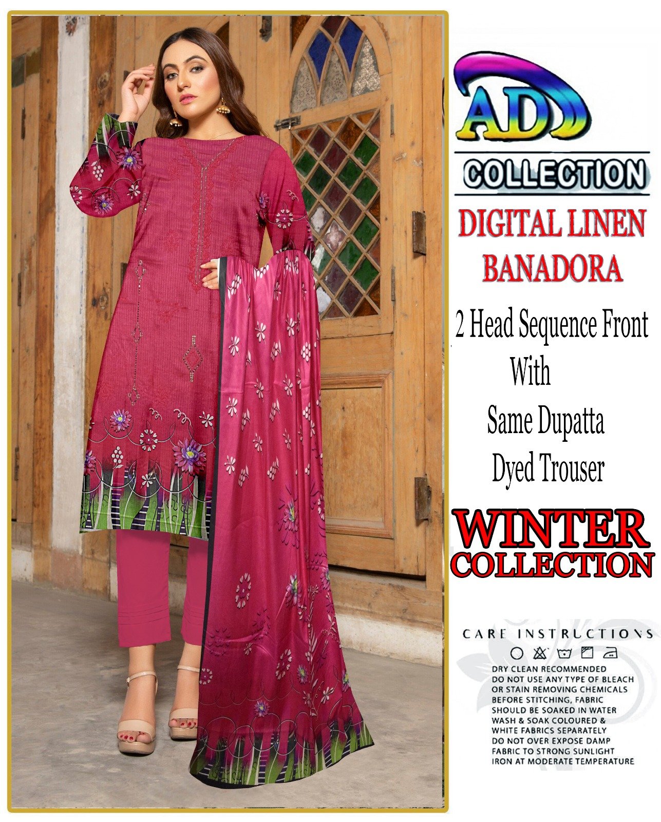 3 piece Digital Linen Winter Suit - Image 5