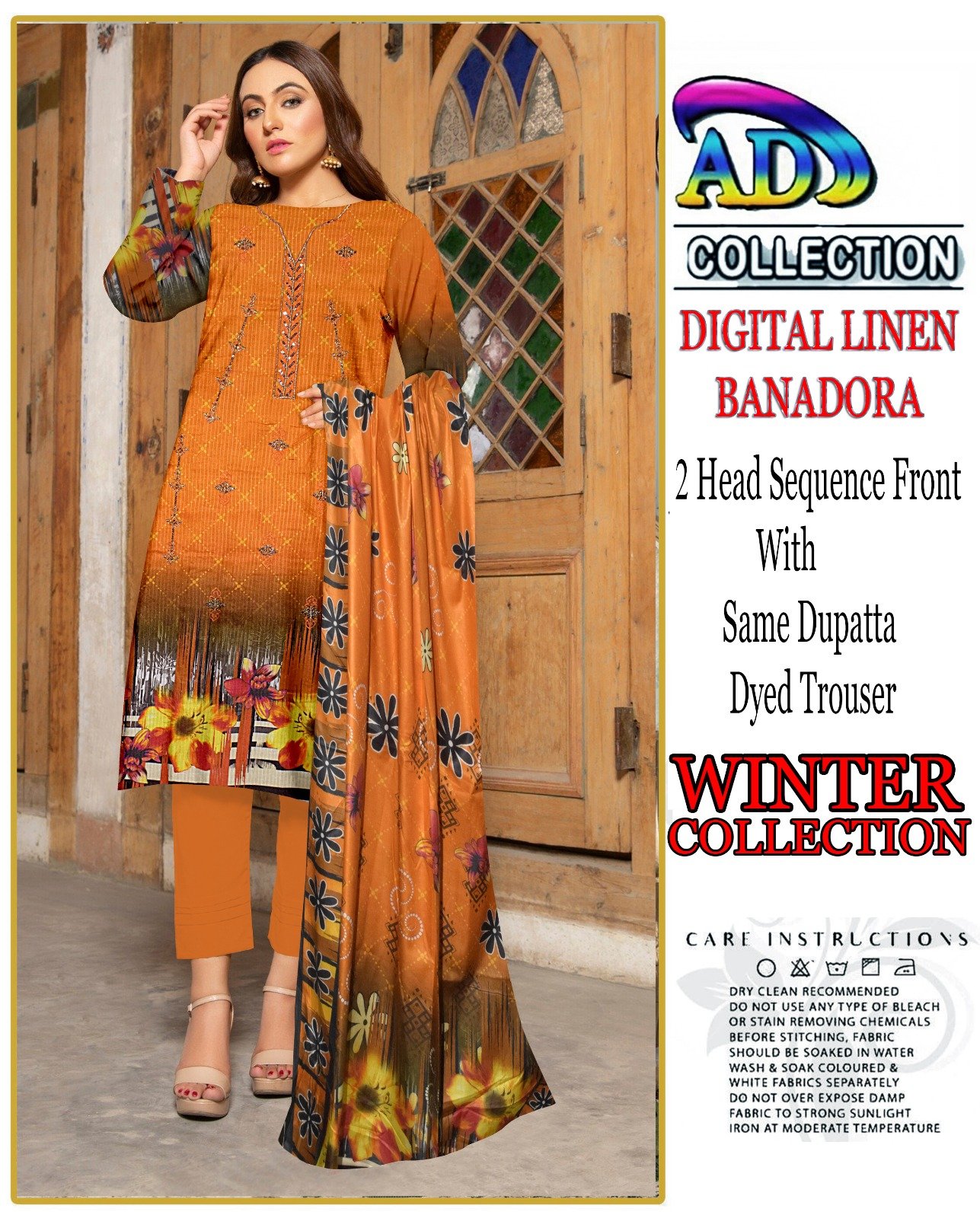 3 piece Digital Linen Winter Suit - Image 4