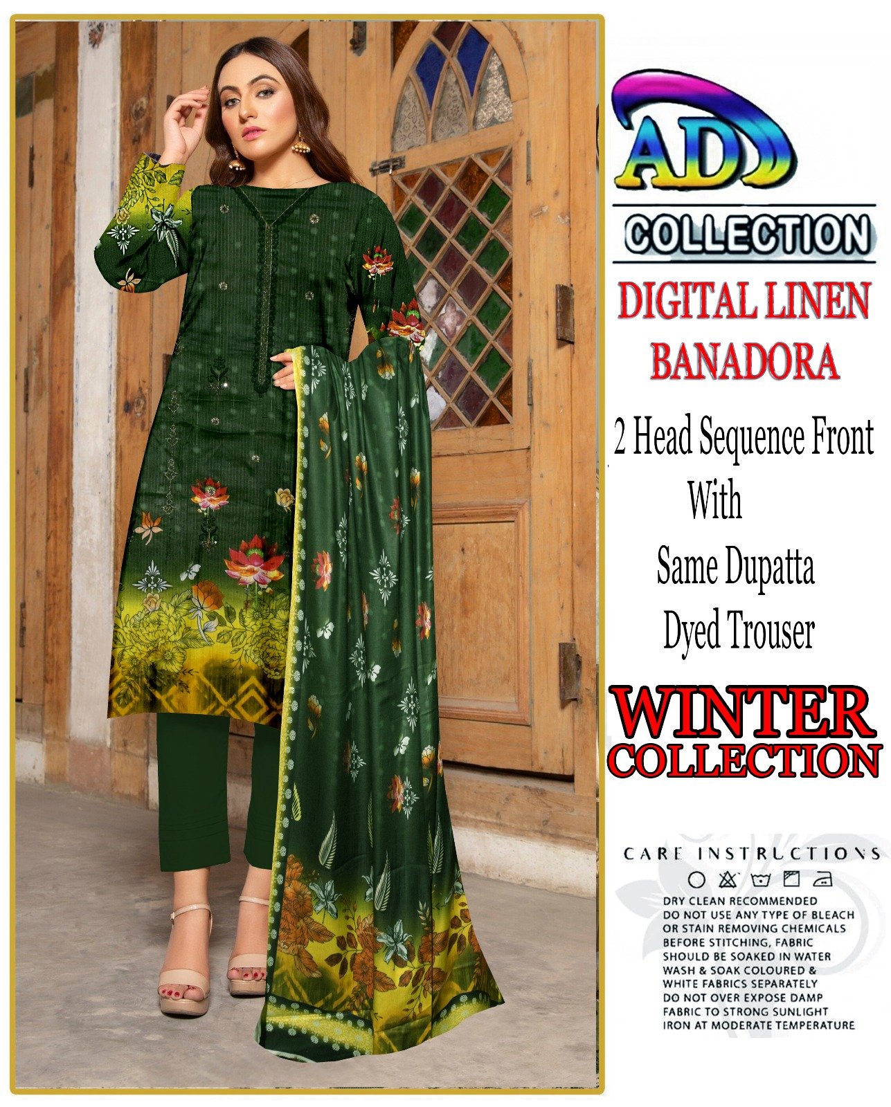 3 piece Digital Linen Winter Suit - Image 2