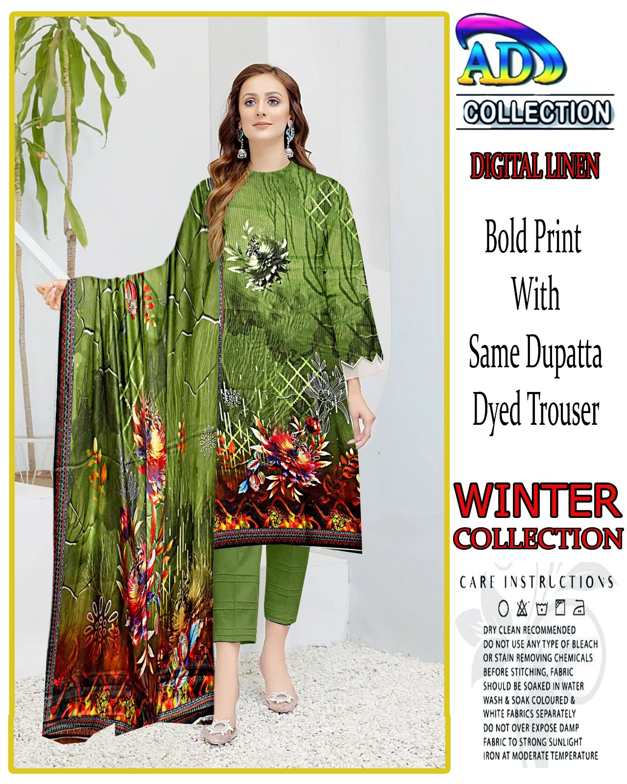 3 Piece Digital Printed Linen Winter Collection - Image 4