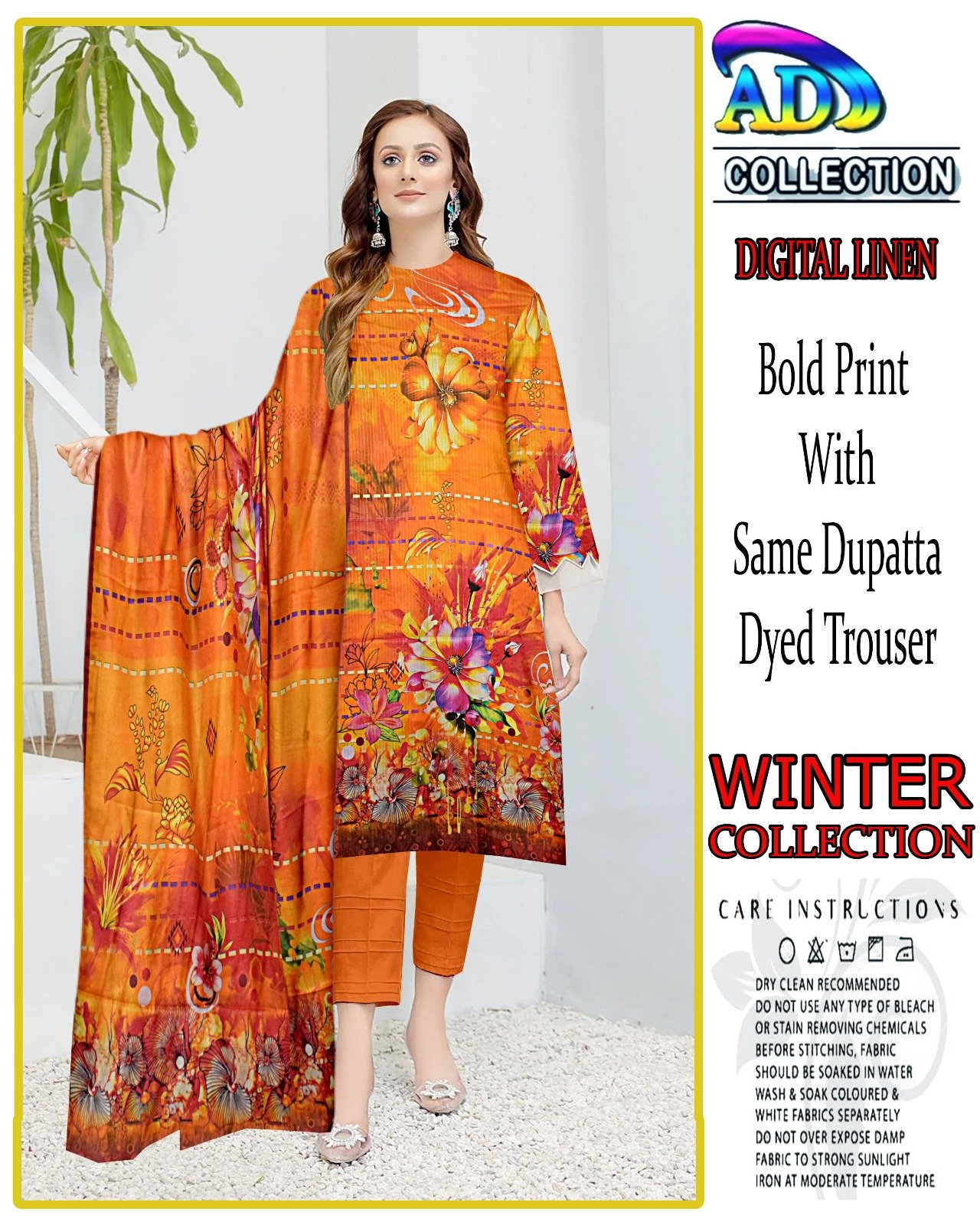 3 Piece Digital Printed Linen Winter Collection - Image 7