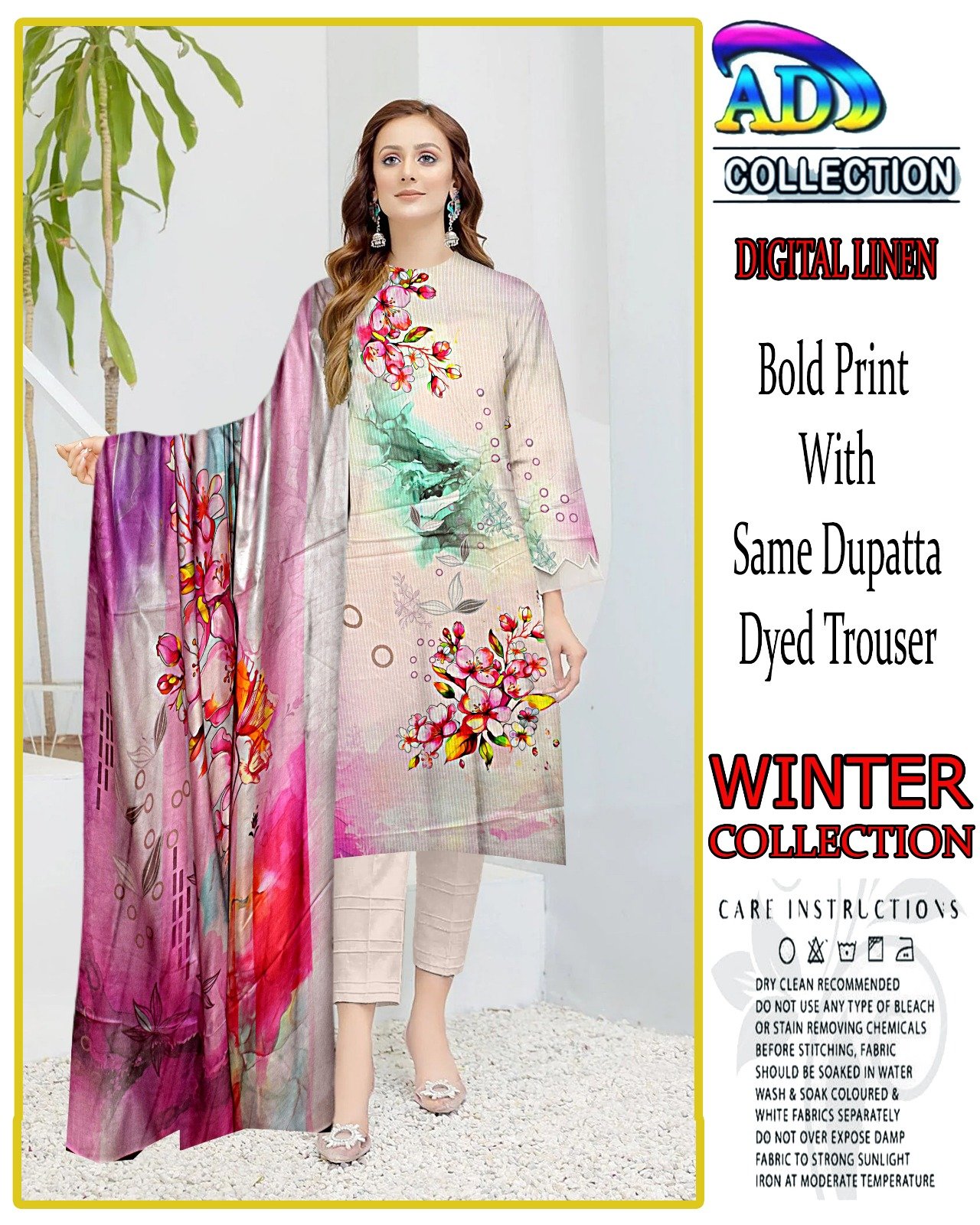 3 Piece Digital Printed Linen Winter Collection - Image 8