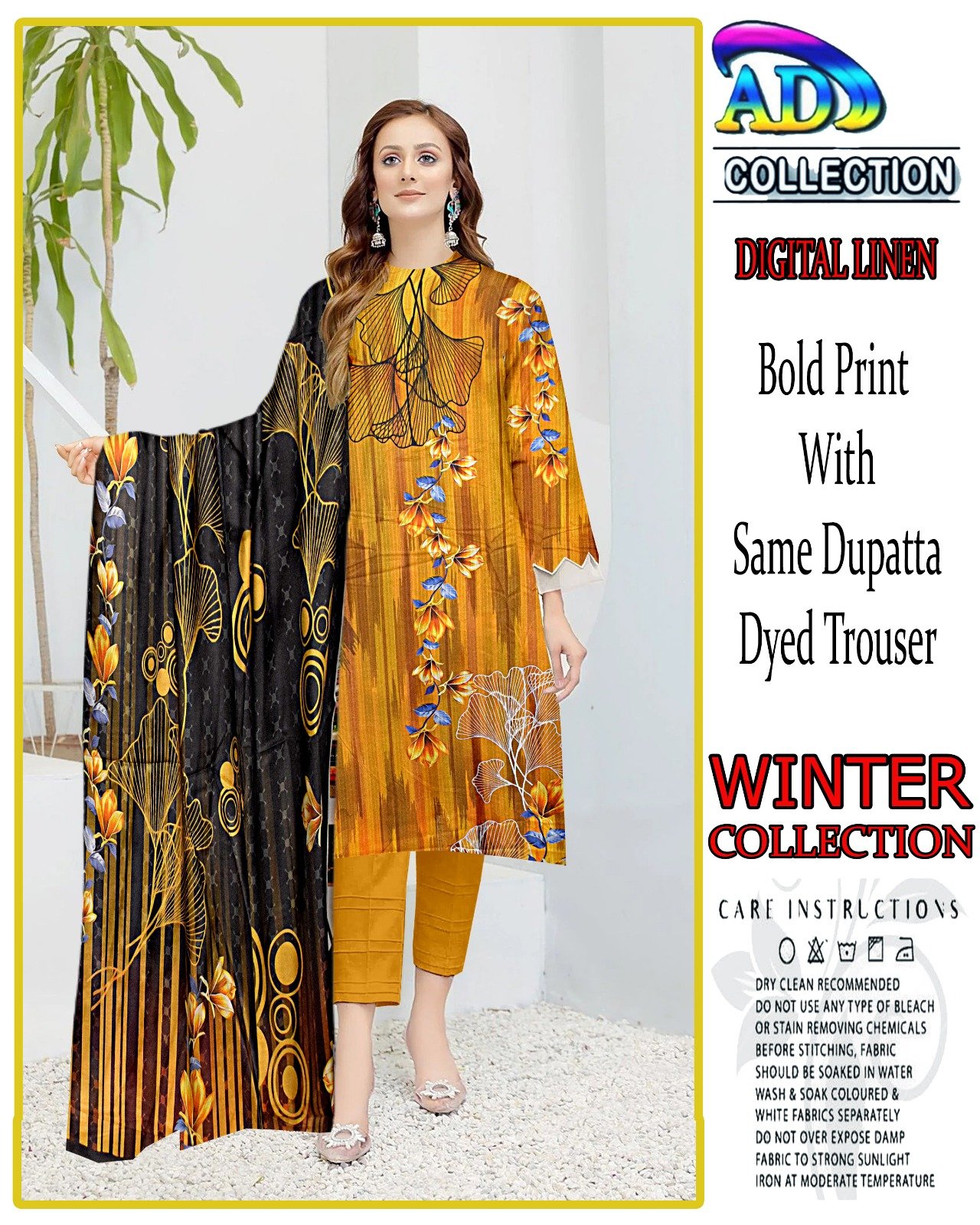 3 Piece Digital Printed Linen Winter Collection - Image 10