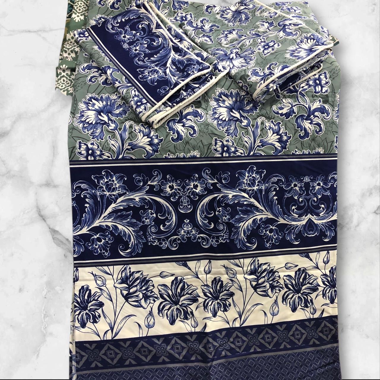 Premium Diamond Cotton Satin Queen Size Bed Sheets Set Pakistan - Image 6