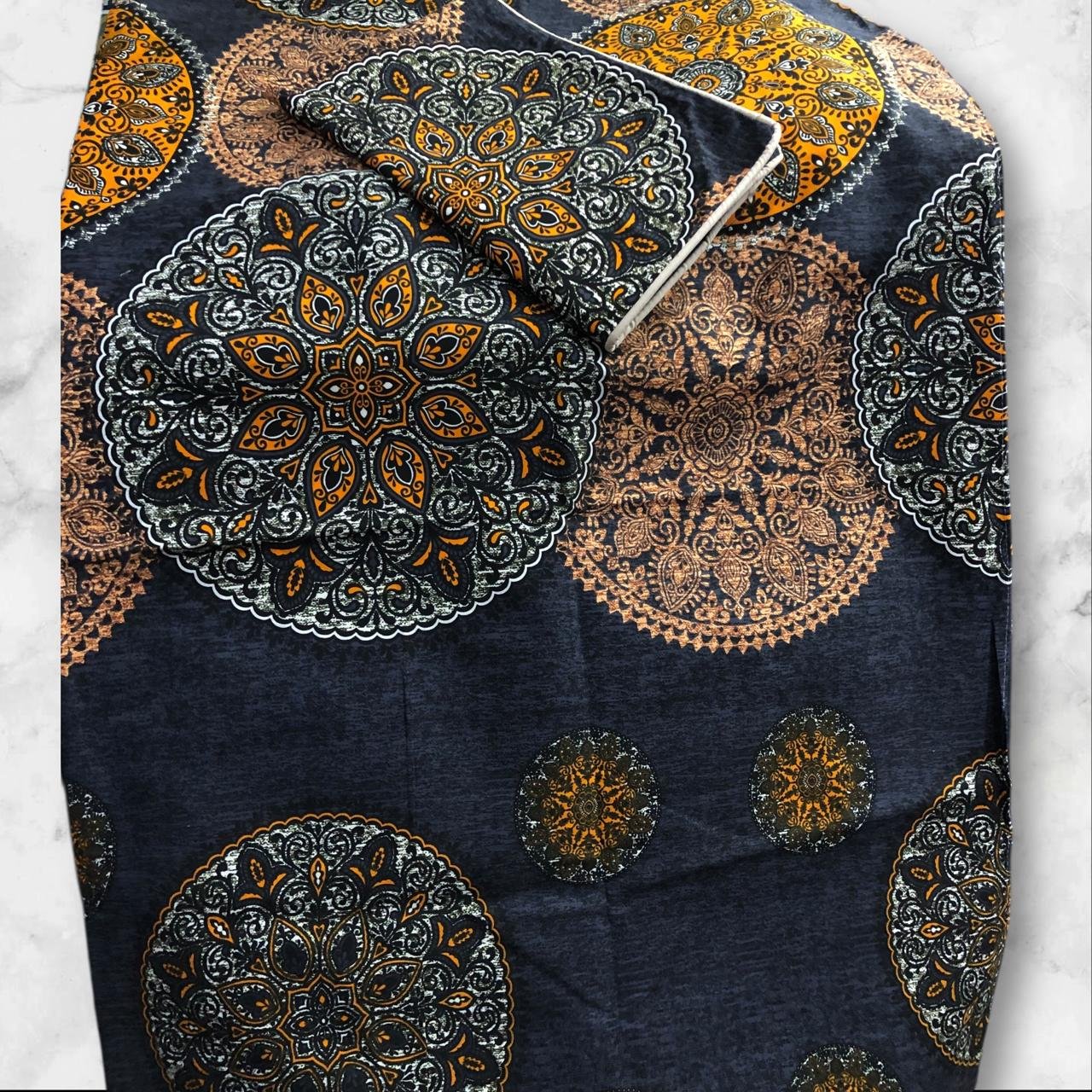 Pair of 2 Single Bed Sheets Diamond Cotton Fabric - Image 4