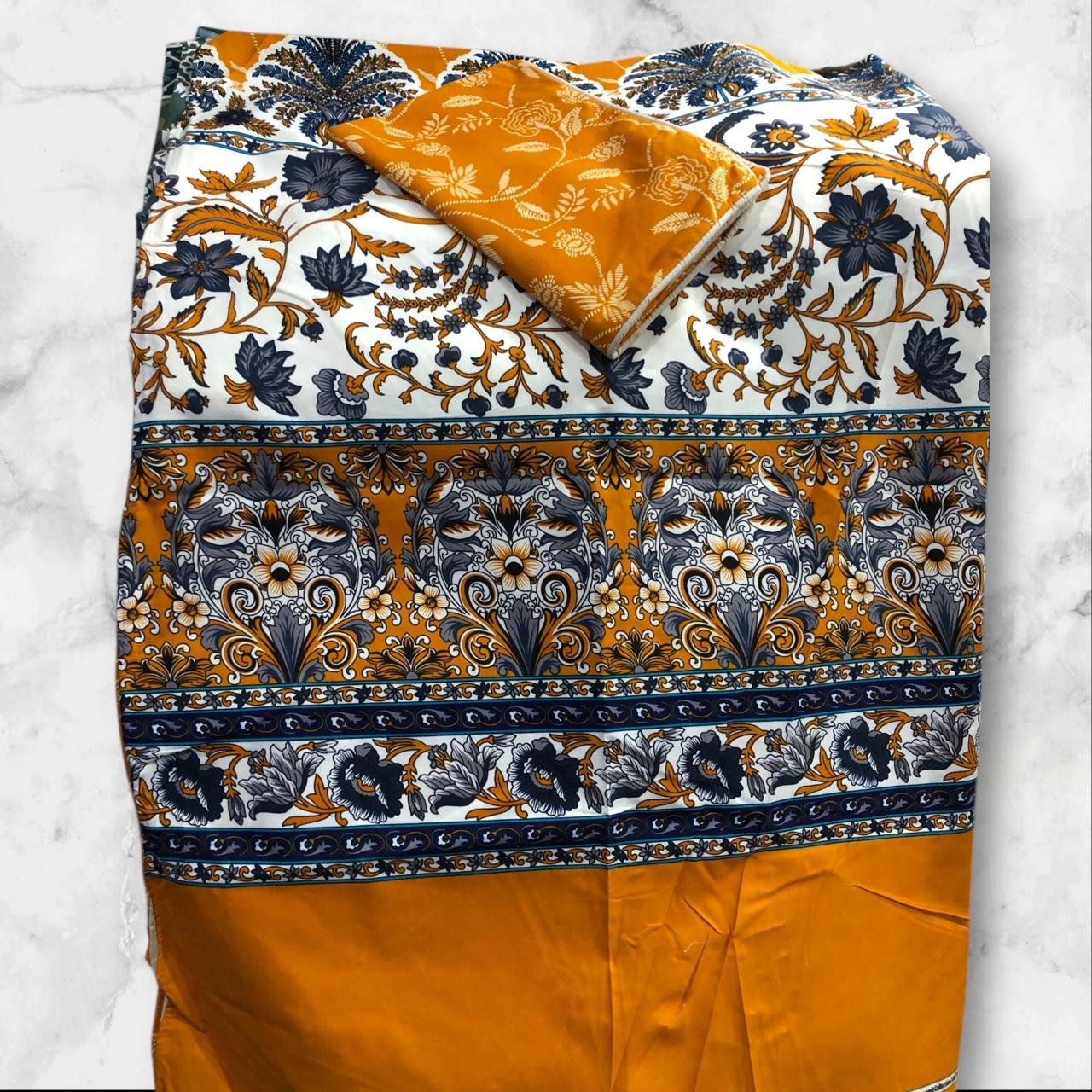 Pair of 2 Single Bed Sheets Diamond Cotton Fabric - Image 5