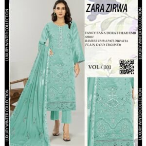 Fancy Women’s Bana Dora Style Embroidered 3Pc Suit | VOL-102