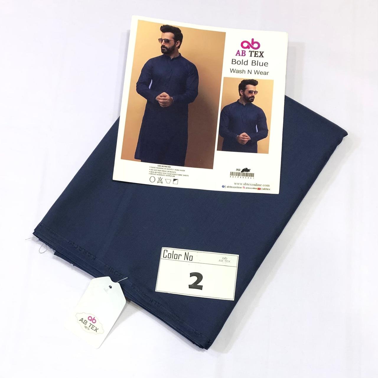 Bold Blue & Black Wash n Wear Seasonal Fabric - Image 3