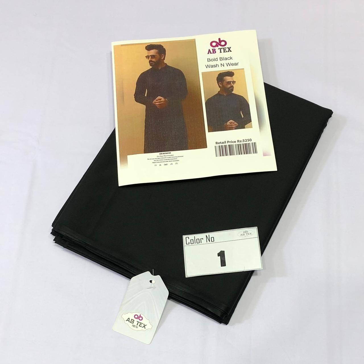 Bold Blue & Black Wash n Wear Seasonal Fabric - Image 2