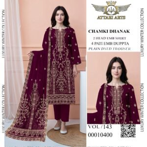 Chamki Dhanak Embroidered VOL-143 | Trendy 3Pc Outfit for Women