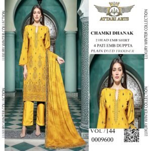 Chamki Dhanak Embroidery VOL-144 | Stylish 3Pc Designer Dress