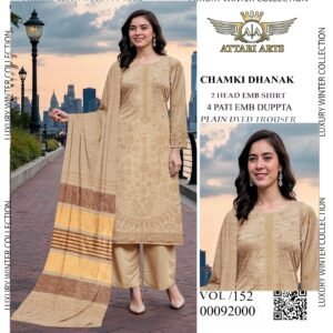 Designer Chamki Dhanak Embroidered 3Pc Dress | New Arrival VOL-152