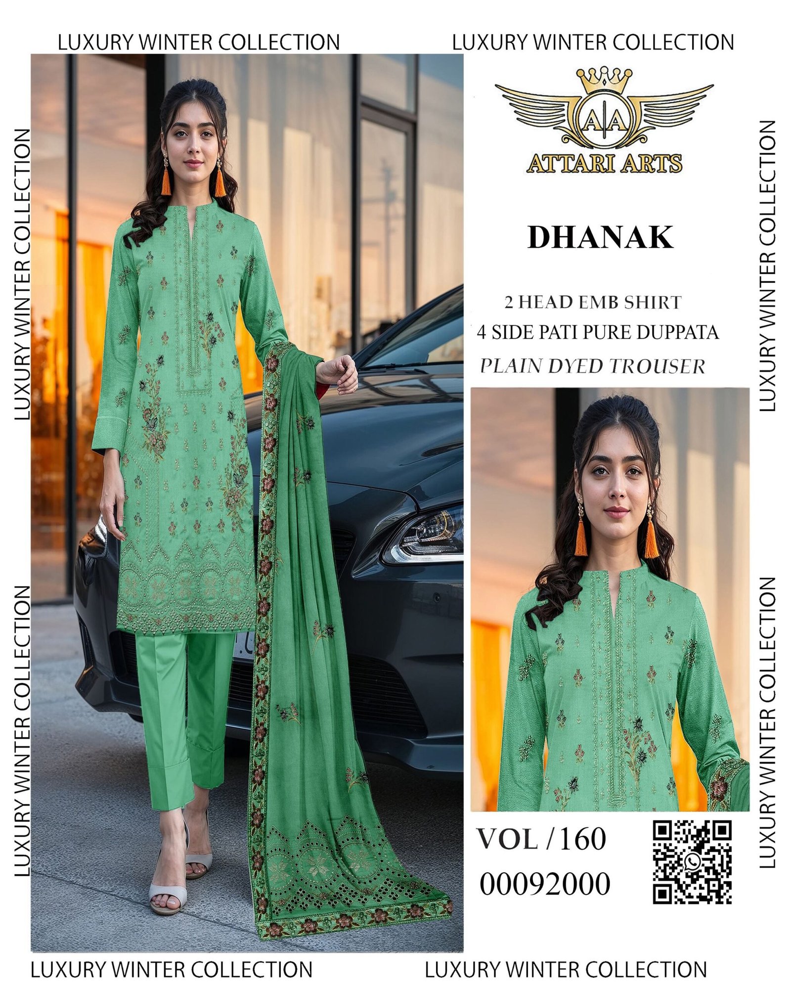 New Arrival Chamki Dhanak Embroidered Fabric | VOL-160 - Image 2