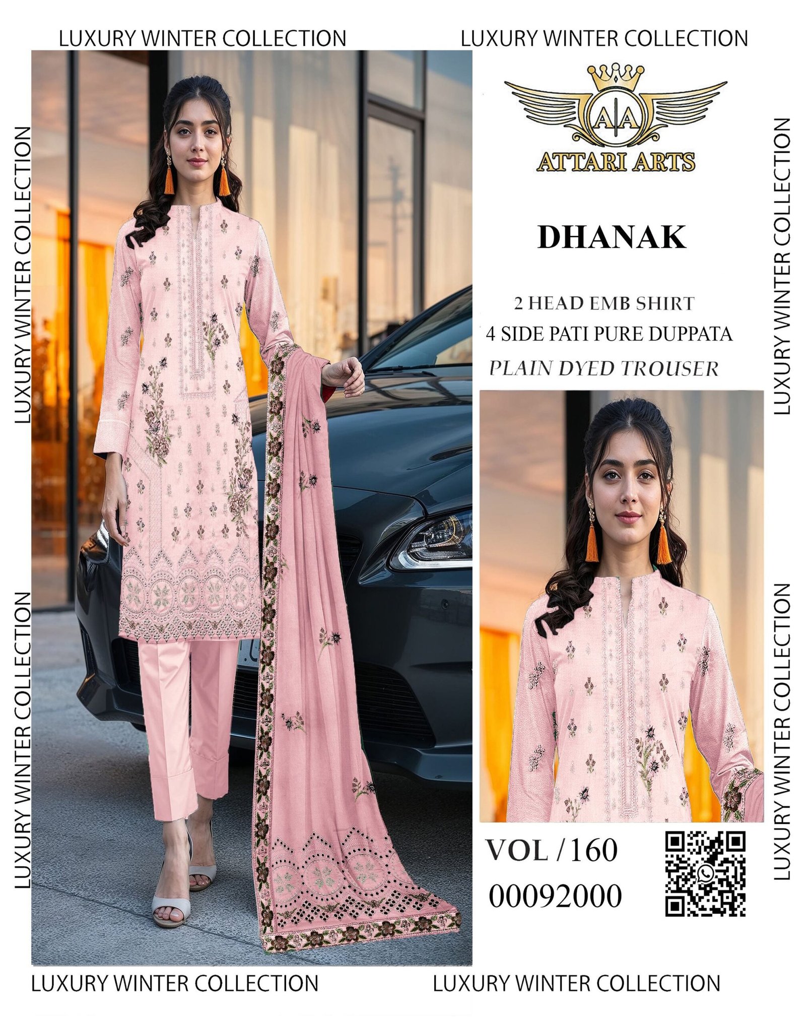 New Arrival Chamki Dhanak Embroidered Fabric | VOL-160 - Image 3