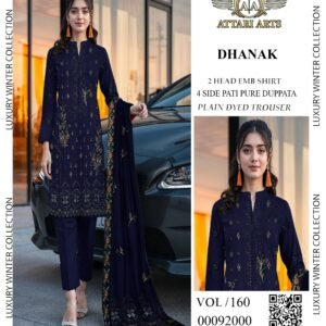 New Arrival Chamki Dhanak Embroidered Fabric | VOL-160