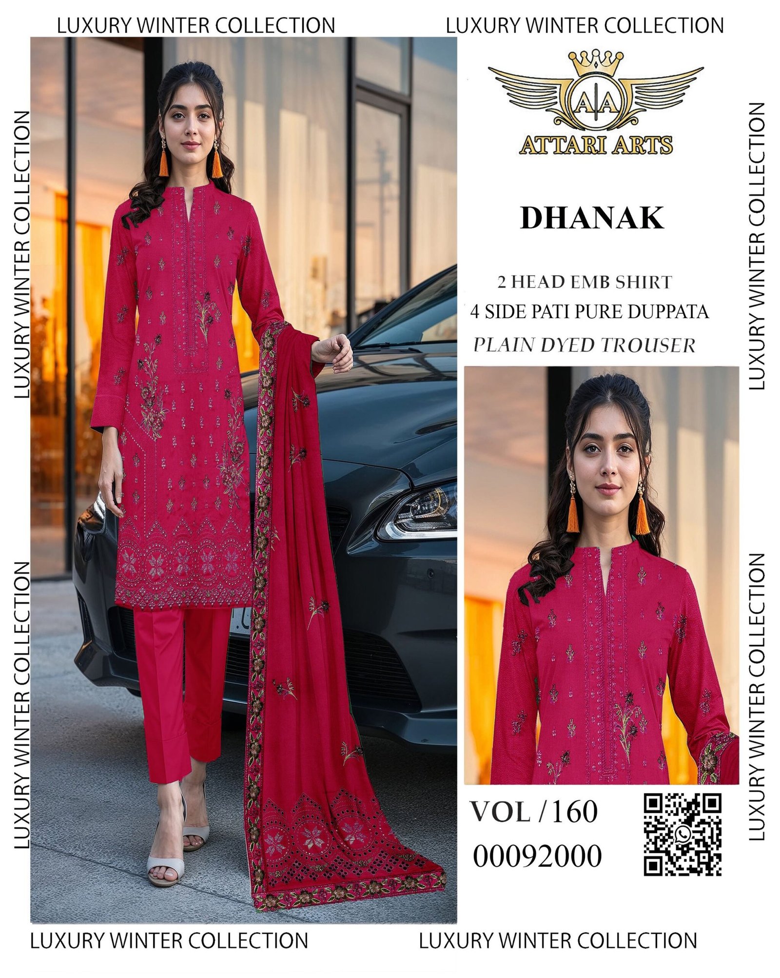 New Arrival Chamki Dhanak Embroidered Fabric | VOL-160 - Image 4