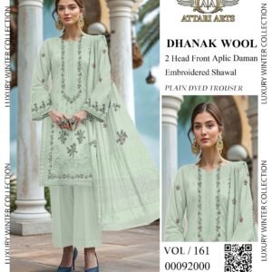 Luxury Chamki Dhanak Embroidered Fabric | VOL-161