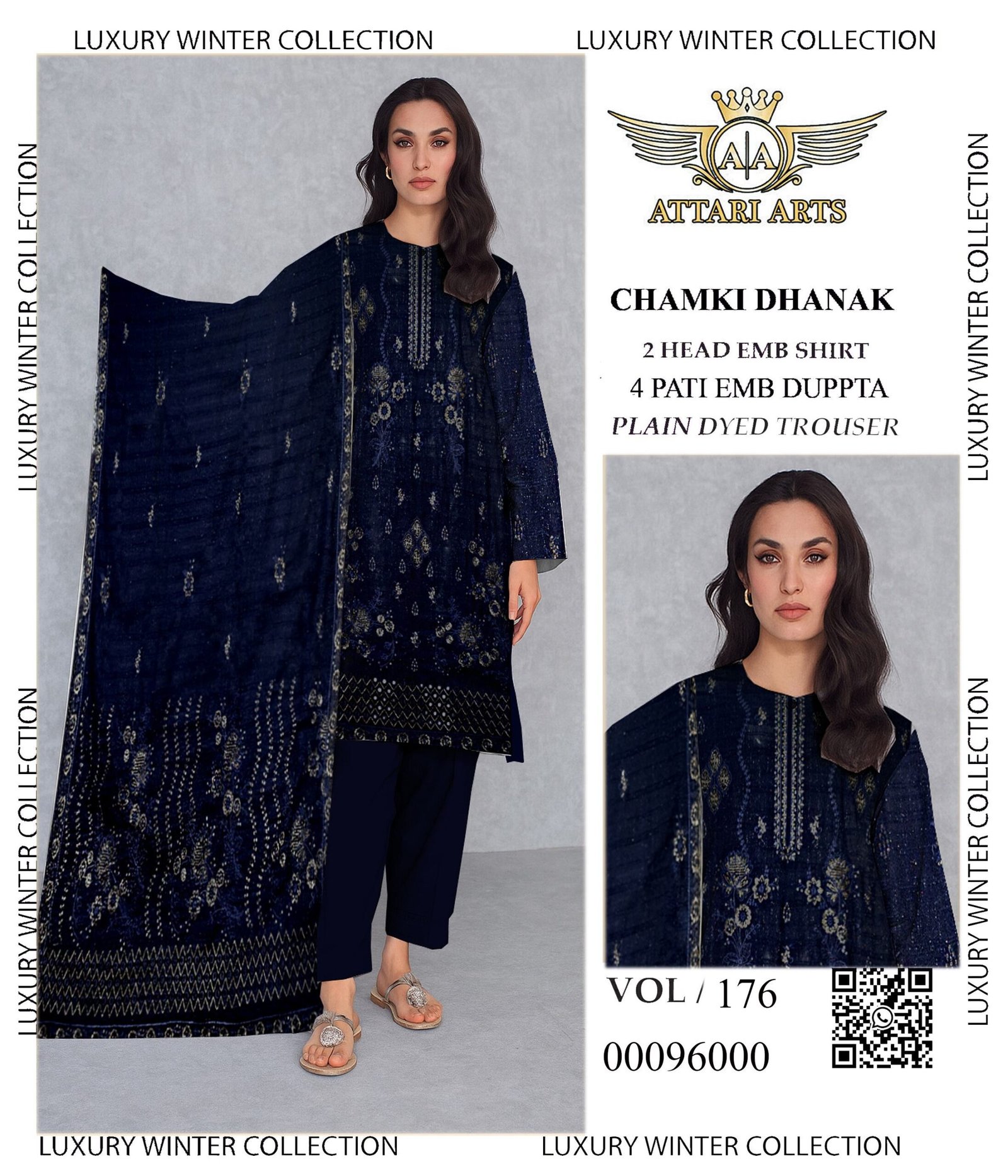 Elegant Chamki Dhanak Embroidered Suits | VOL-176 - Image 6