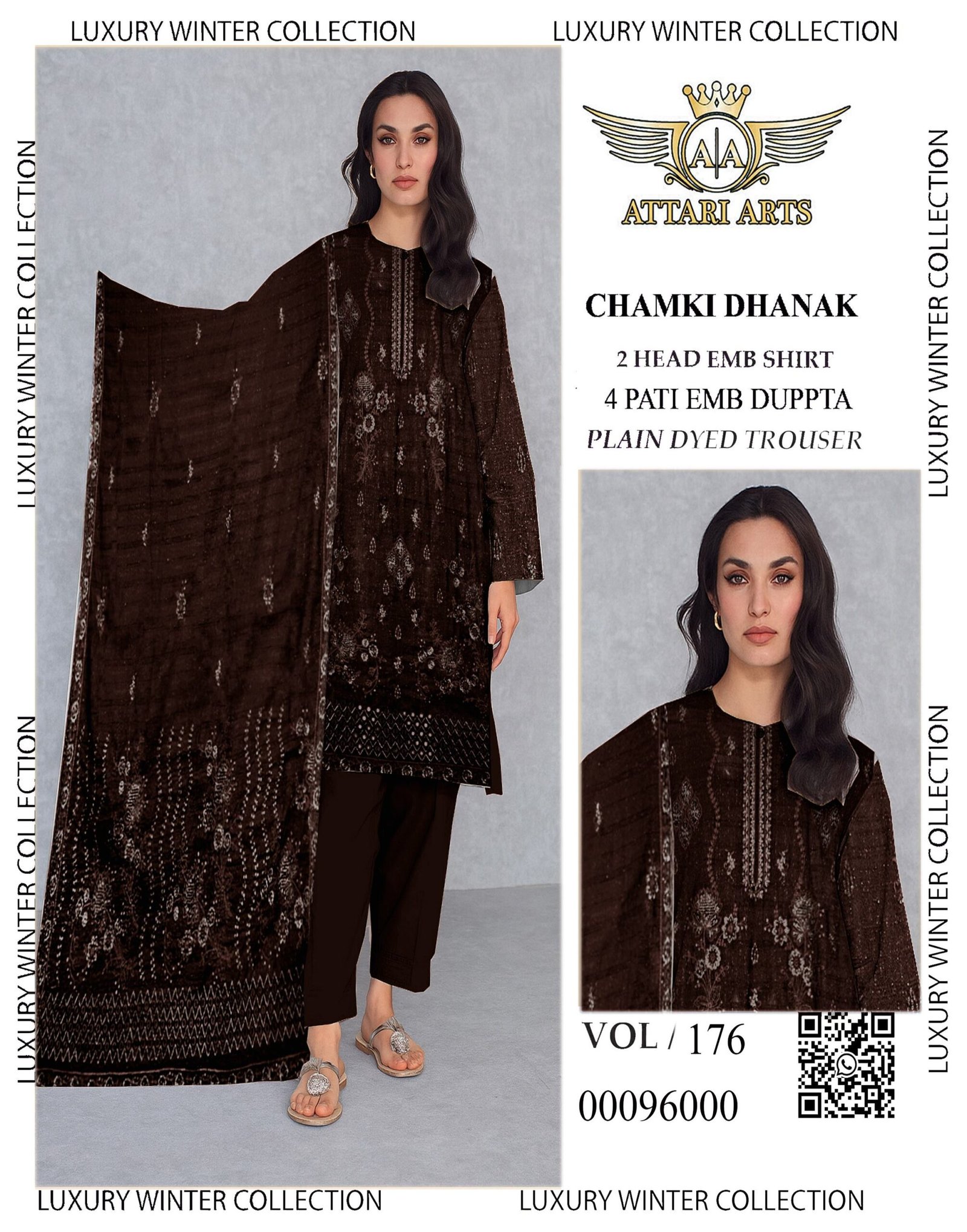 Elegant Chamki Dhanak Embroidered Suits | VOL-176