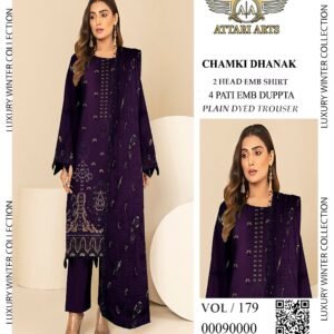 Seasonal Chamki Dhanak Embroidered Wear Fabric | VOL-179