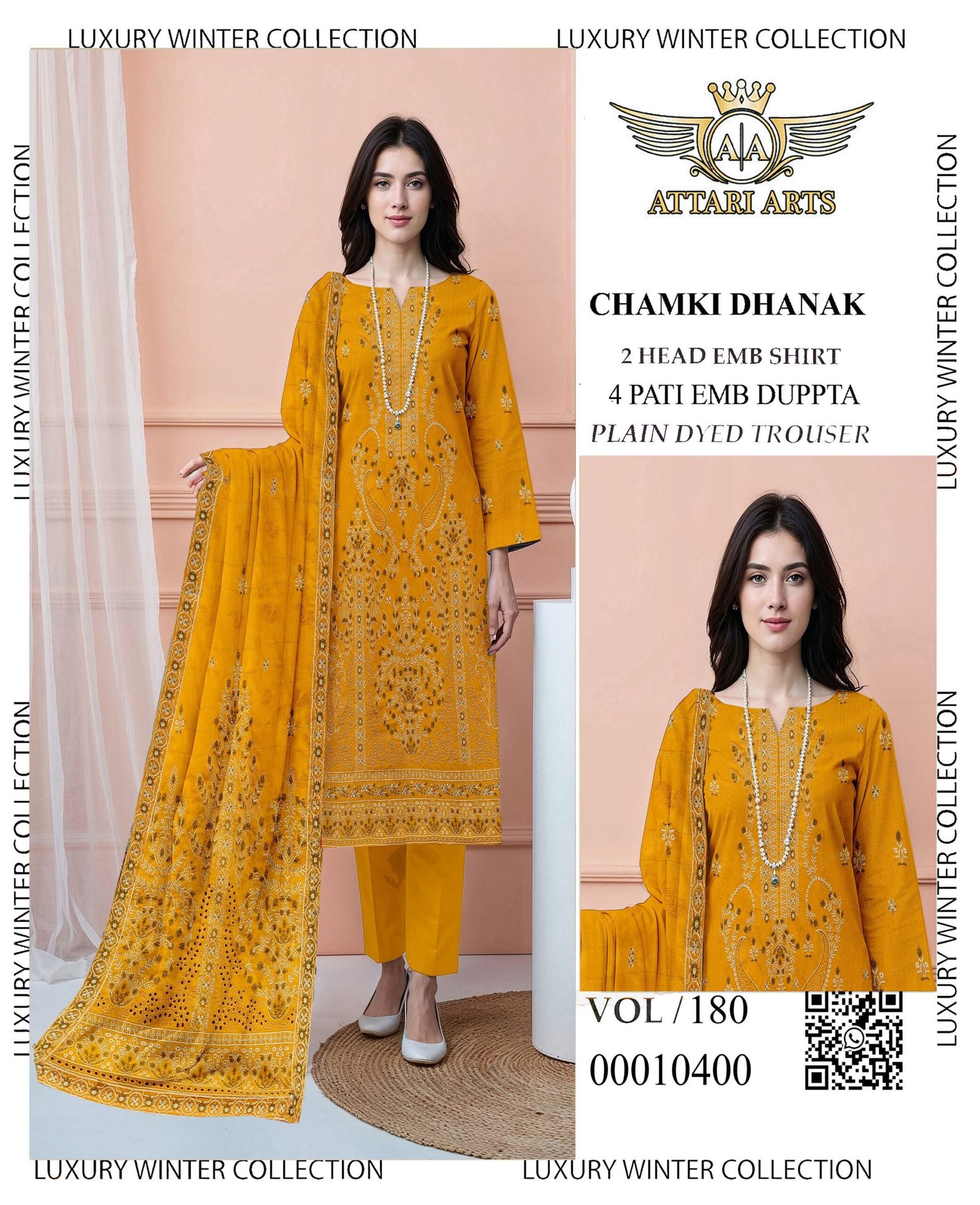 Stylish Chamki Dhanak Winter Fabric Designs | VOL-180