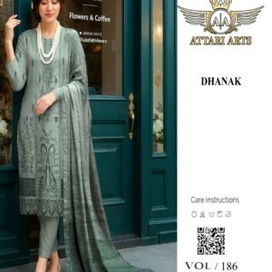 Premium Chamki Dhanak Embroidered Wear Fabric | VOL-186