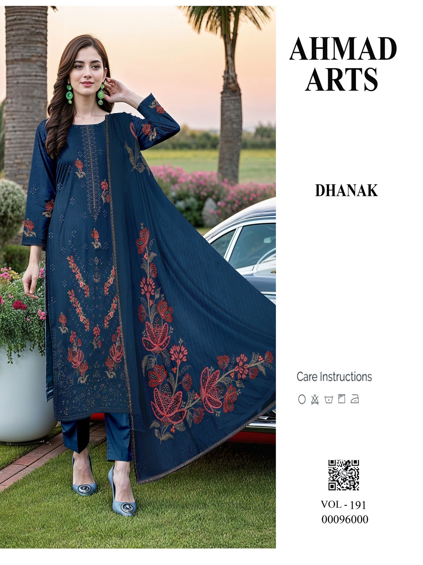 Premium Chamki Dhanak Fabric with Fine Embroidery | VOL-191