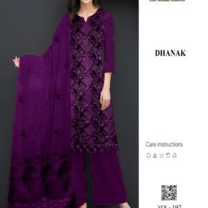 Dhanak Chamki Fabric with Premium Embroidery | VOL-192