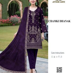 New Arrival Chamki Embroidered Dhanak Suiting Fabric | VOL-193