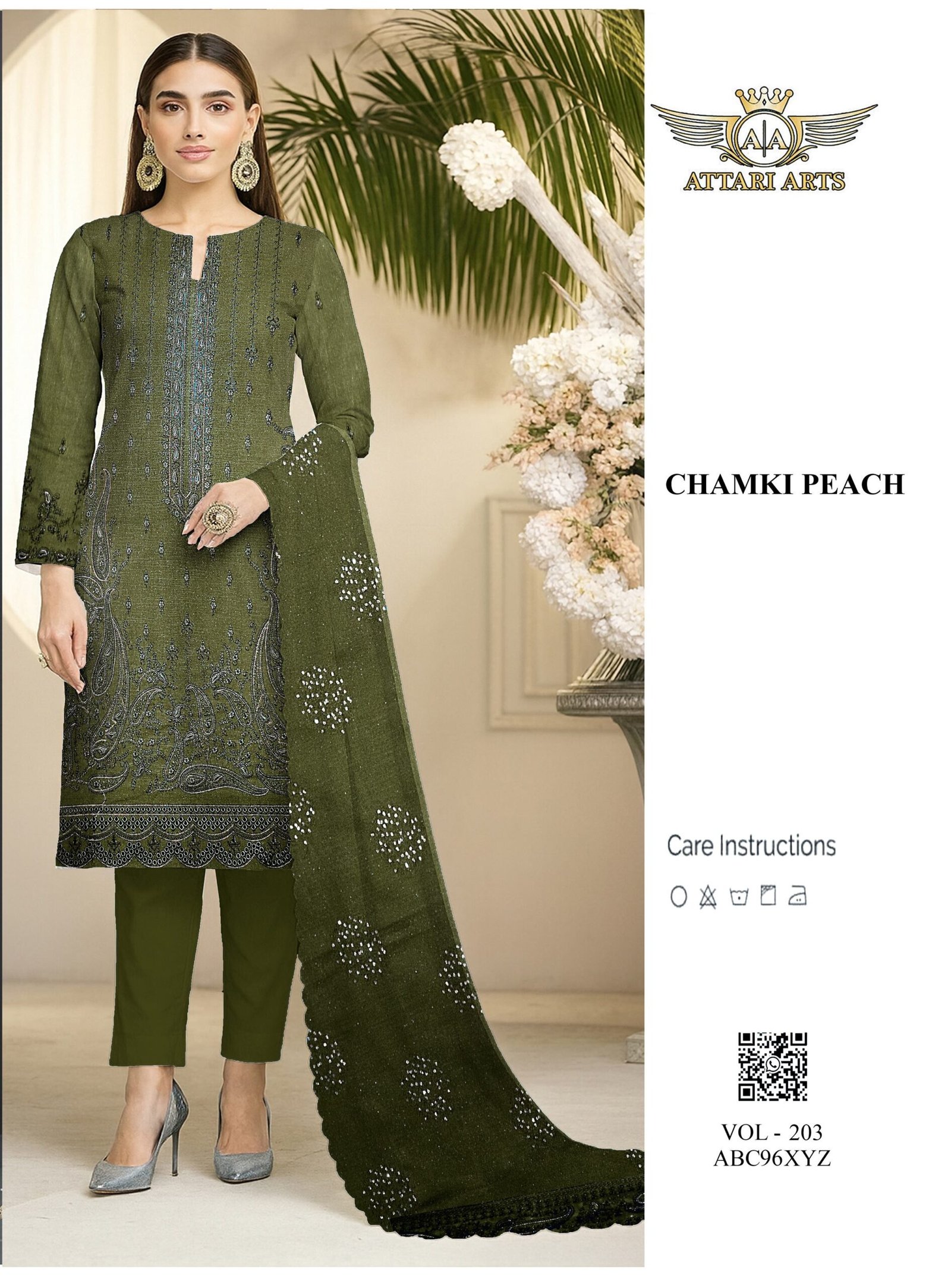 Luxury Chamki Dhanak Embroidery Collection | VOL-203 - Image 4