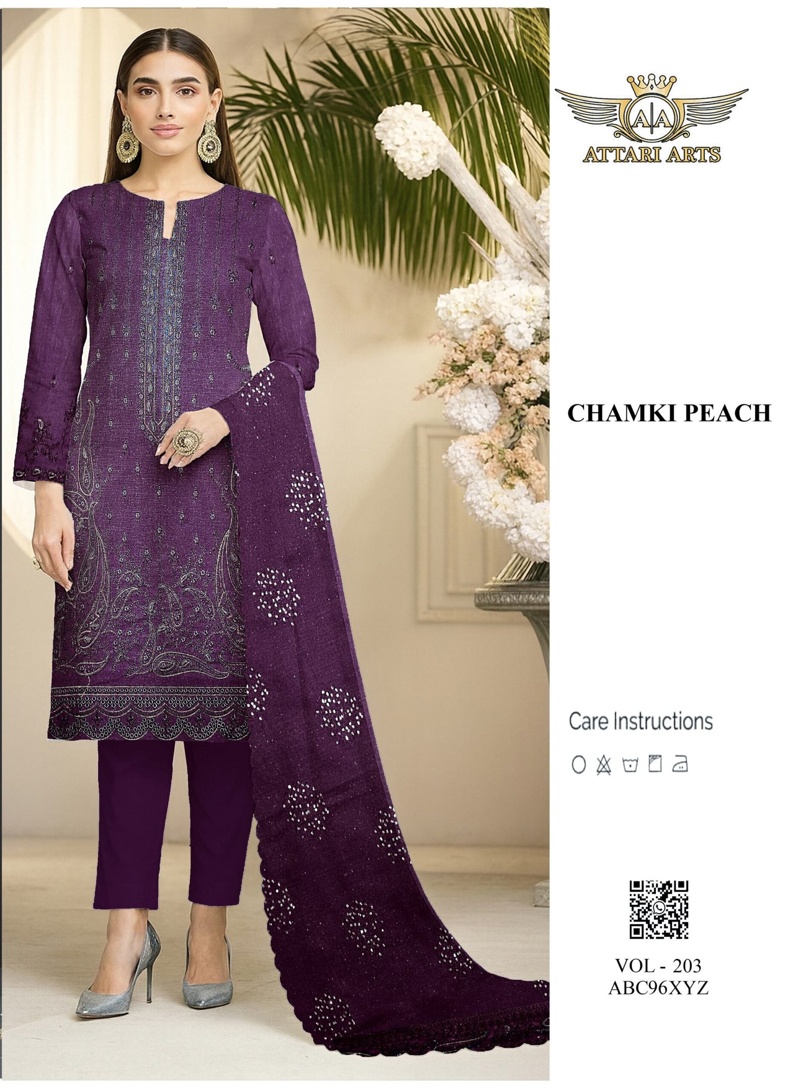 Luxury Chamki Dhanak Embroidery Collection | VOL-203 - Image 3