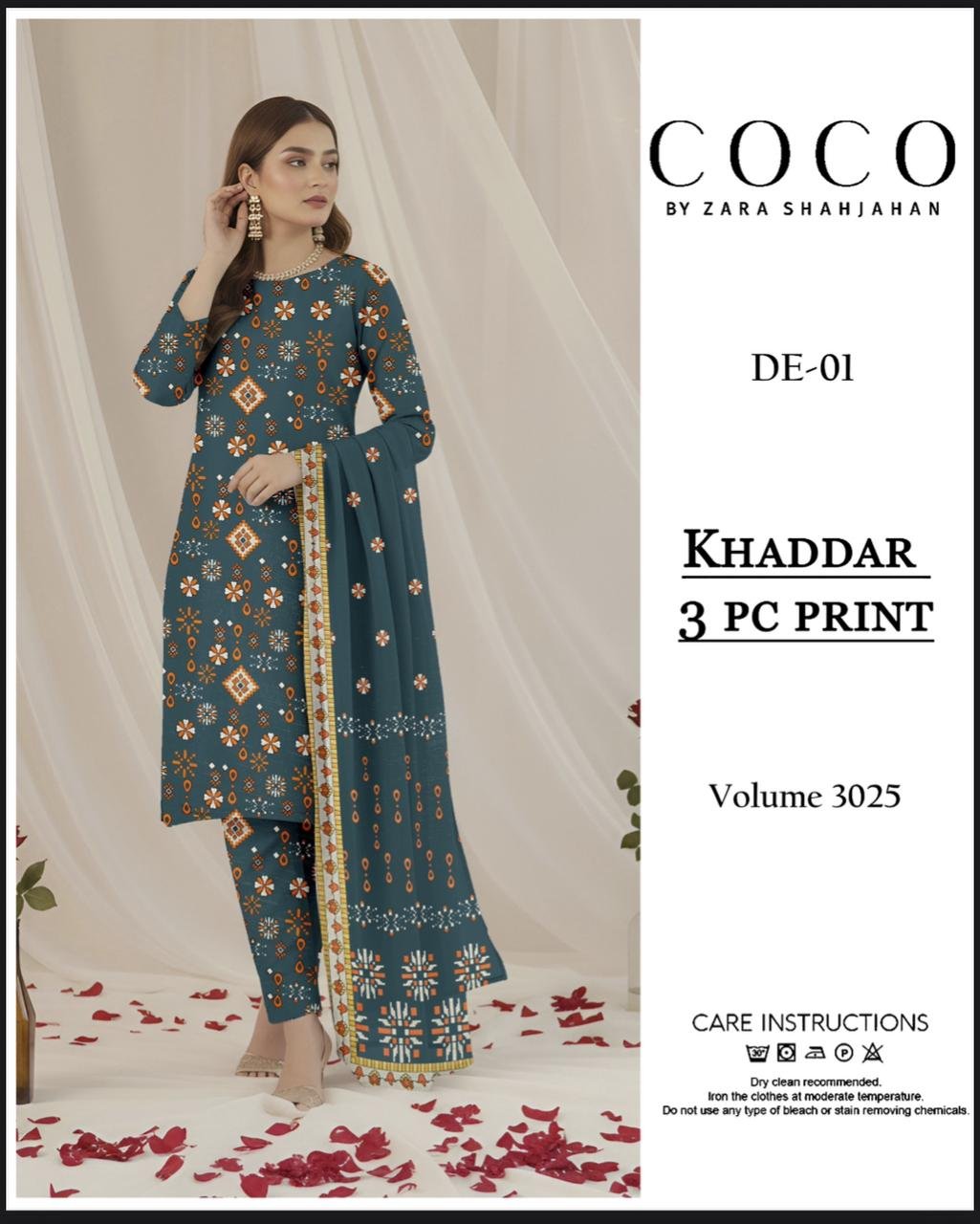 3 PC Printed Khaddar Winter Collection
