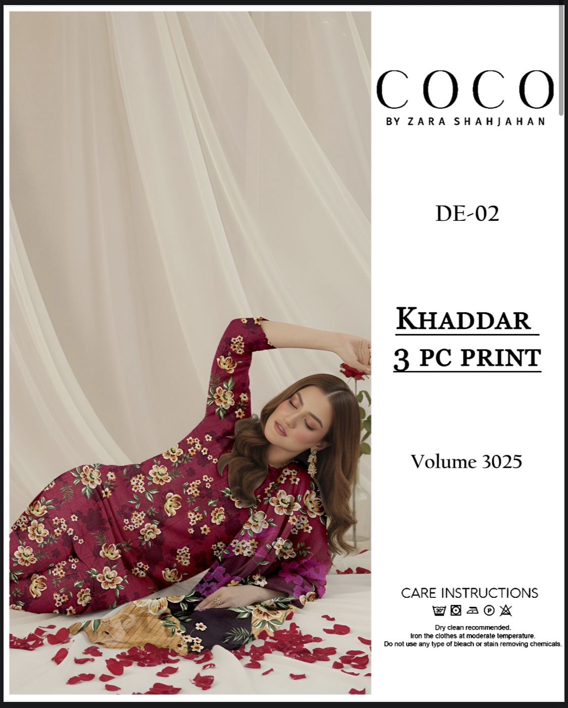 3 PC Printed Khaddar Winter Collection - Image 8
