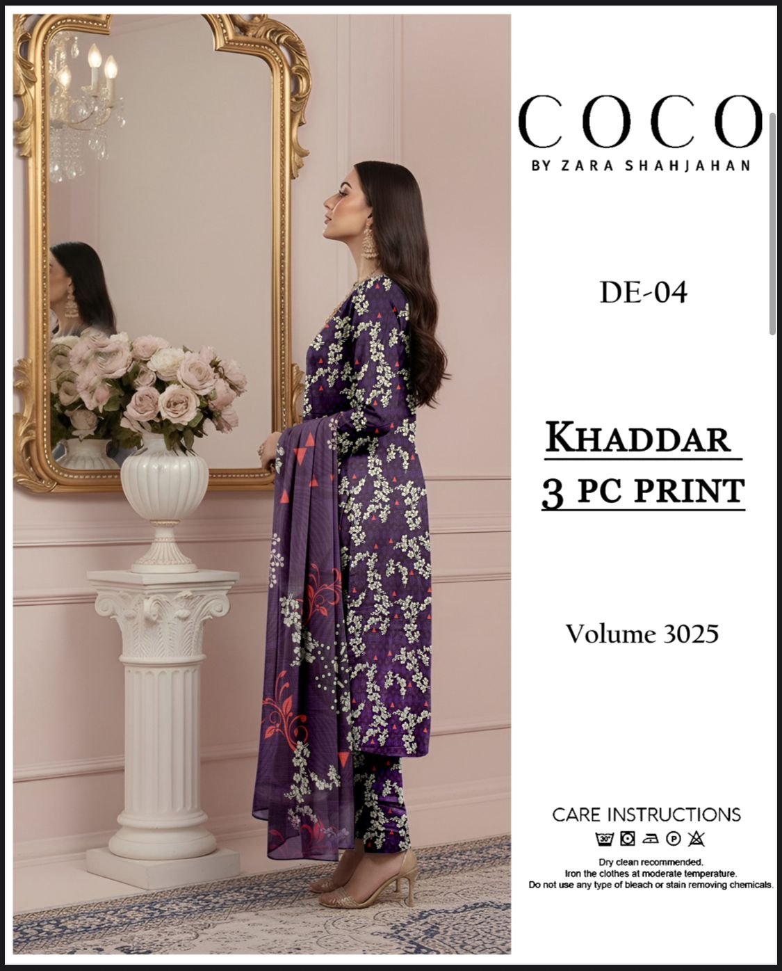3 PC Printed Khaddar Winter Collection - Image 10
