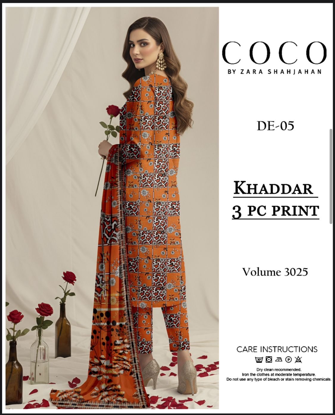 3 PC Printed Khaddar Winter Collection - Image 7