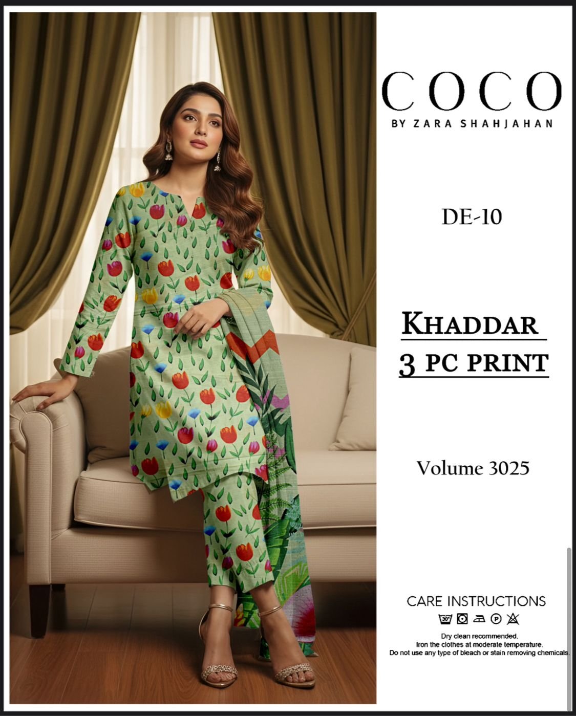 3 PC Printed Khaddar Winter Collection - Image 6