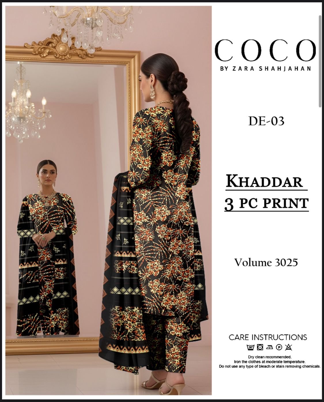 3 PC Printed Khaddar Winter Collection - Image 3
