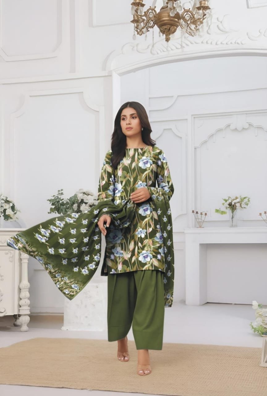 Bana Doria 3PC Printed Linen - Image 5