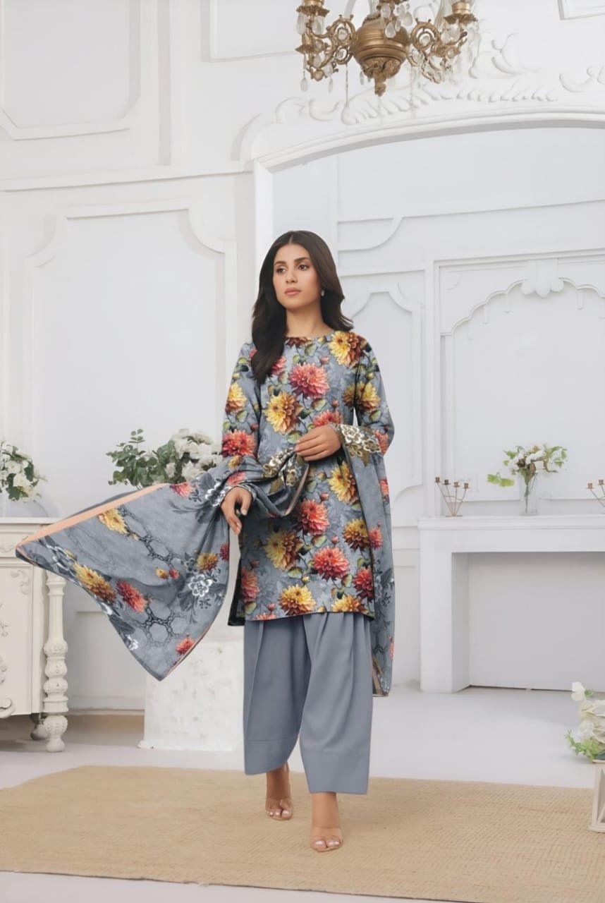 Bana Doria 3PC Printed Linen - Image 4