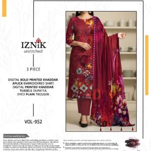 3Piece Digital Bold Printed Khaddar with Tussel Dupatta